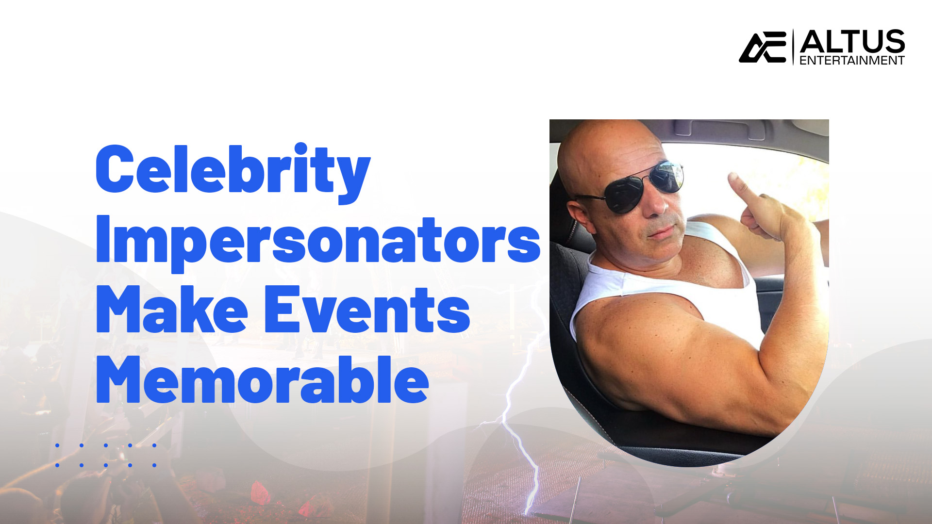 Vin Diesel impersonator on celebrity impersonator blog image