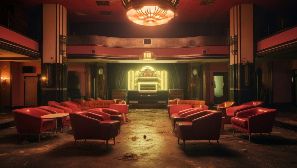 An image capturing the ambiance of retro music venues and dance halls